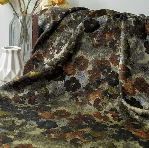 Jacquard brocade fabric by the yard