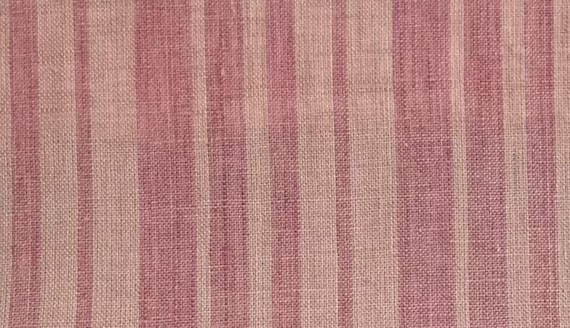 Striped linen fabric by the yard