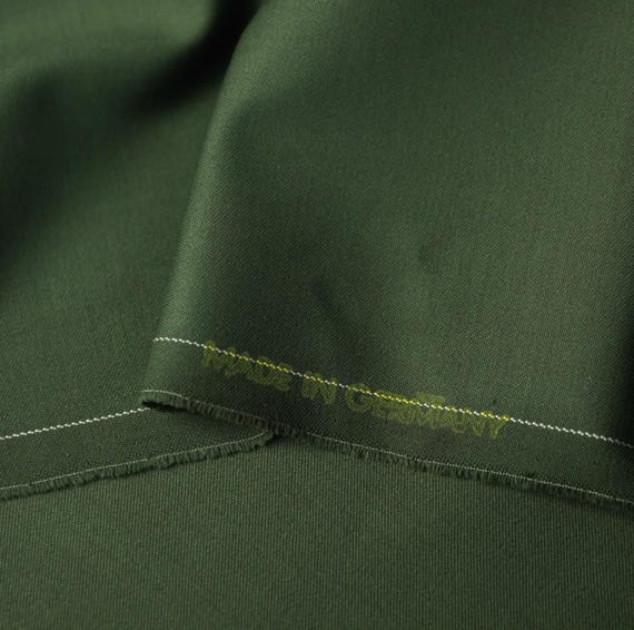 Green Worsted Wool fabric by the yard SUITING Fabric