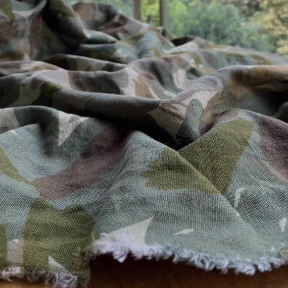 Camouflage Print hemp fabric by the yard