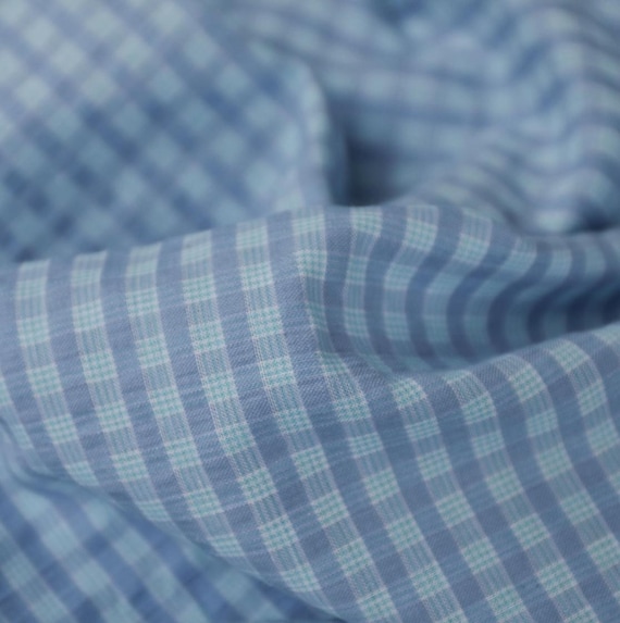Plaid Textured cotton fabric by the yard