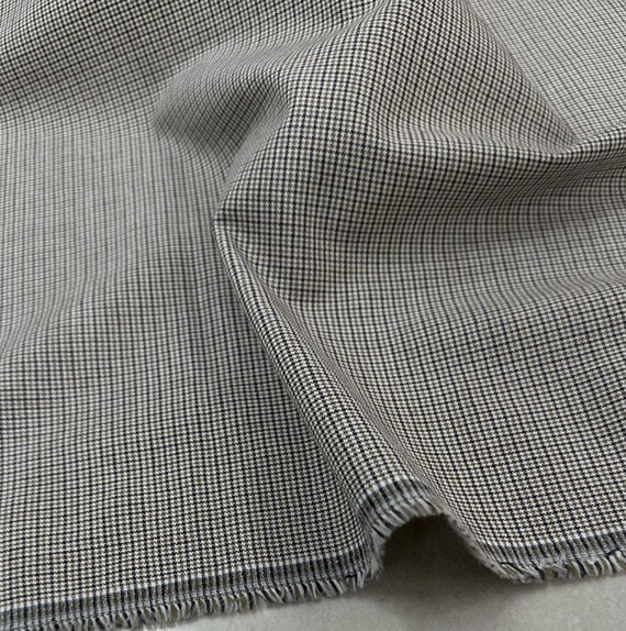 Houndstooth linen fabric by the yard