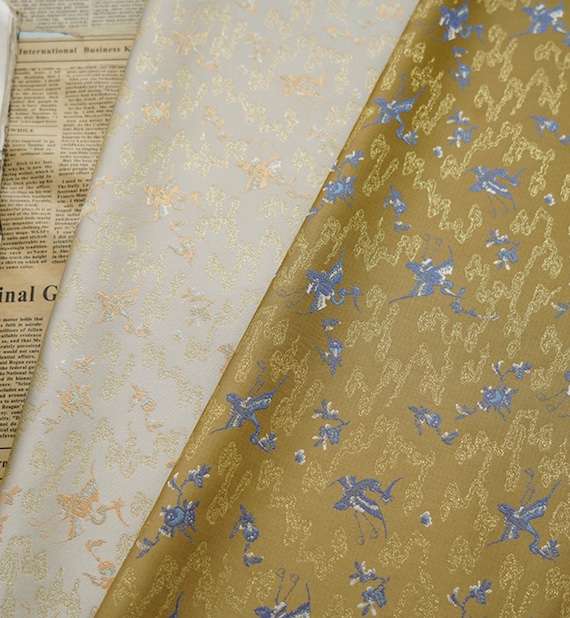 Jacquard brocade fabric by the yard