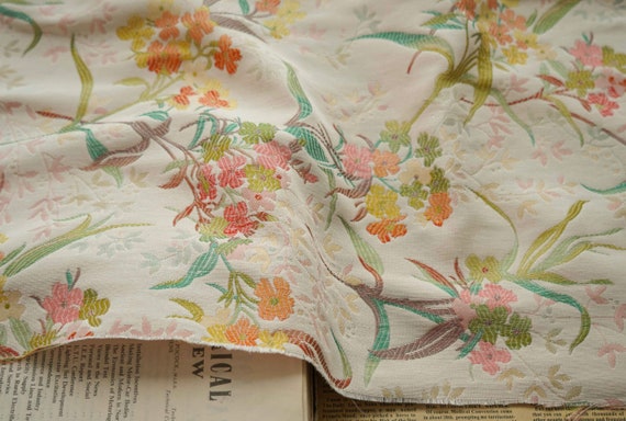 Jacquard brocade fabric by the yard
