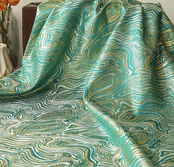 Jacquard brocade fabric by the yard