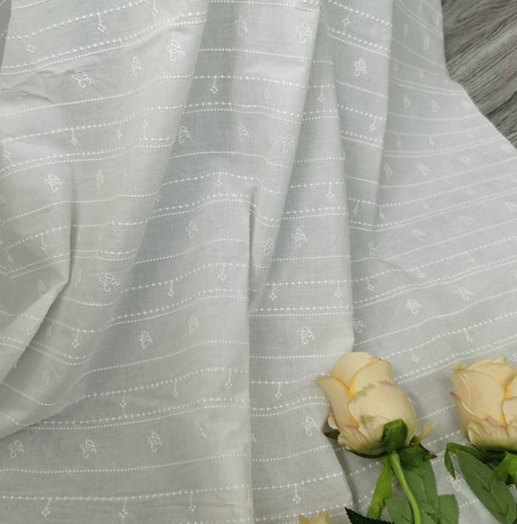 Embroidery cotton fabric By the yard