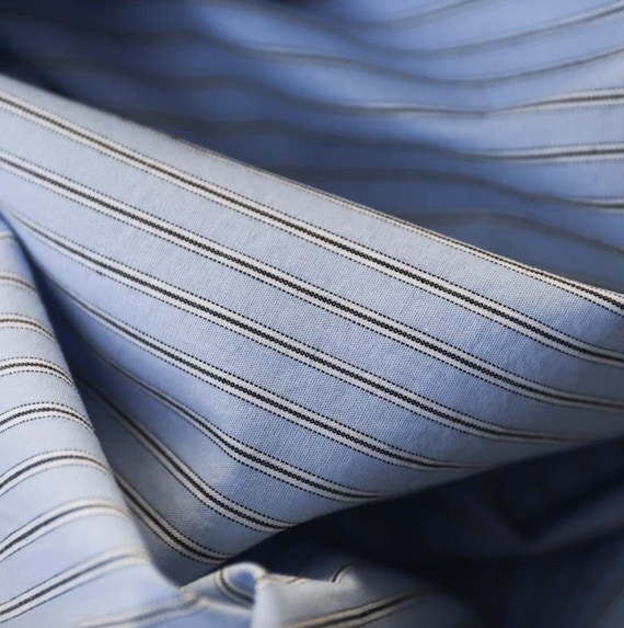 Striped cotton fabric by the yard