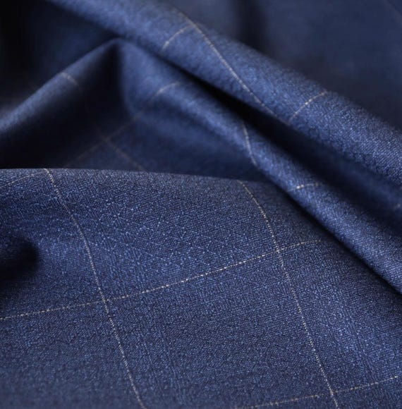 Jacquard Plaid Wool fabric by the yard