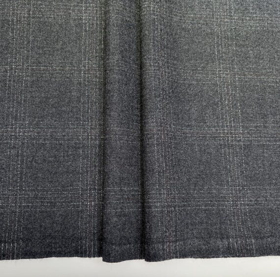 Plaid Worsted wool fabric by the yard