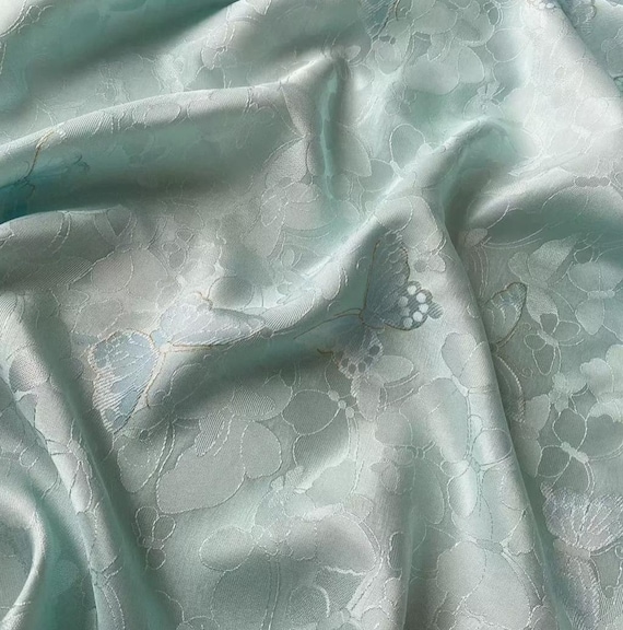 Jacquard print silk fabric by the yard