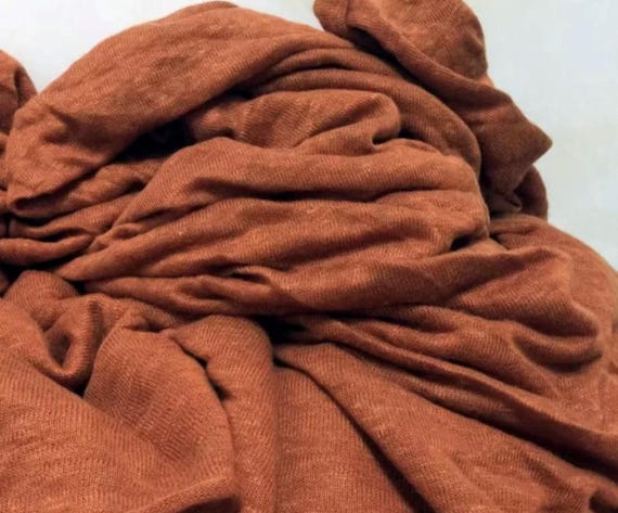 Knit linen jersey fabric by the yard