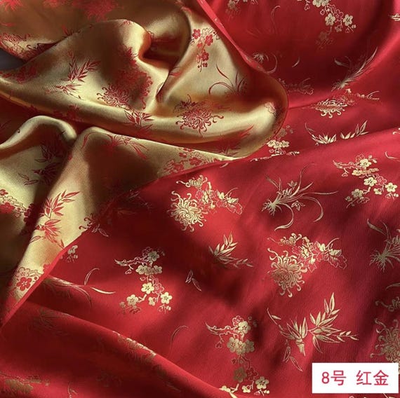 Floral Jacquard Silk Brocade Fabric By The Yard #251111