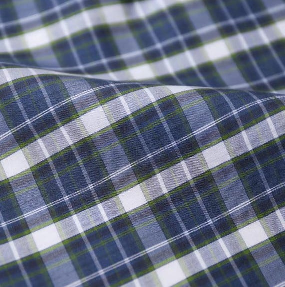 Plaid cotton fabric by the yard