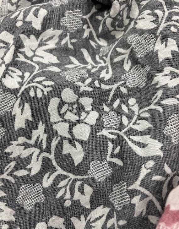 Jacquard Floral Linen Cotton Fabric By The Yard