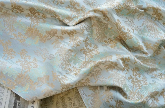 Jacquard brocade fabric by the yard