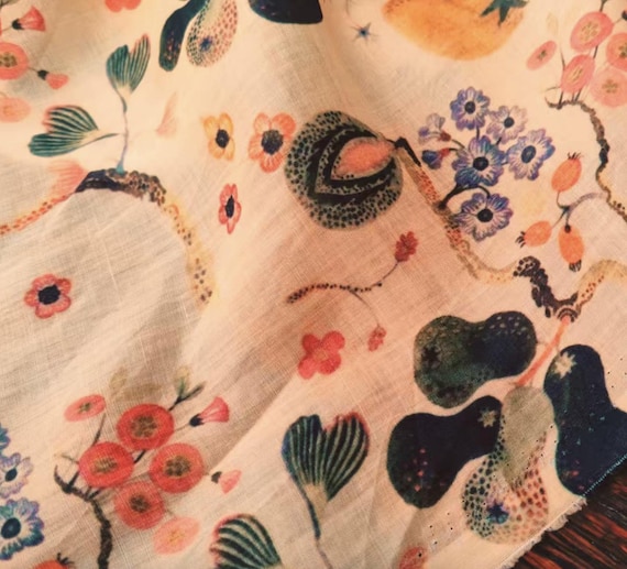 Print ramie fabric by the yard