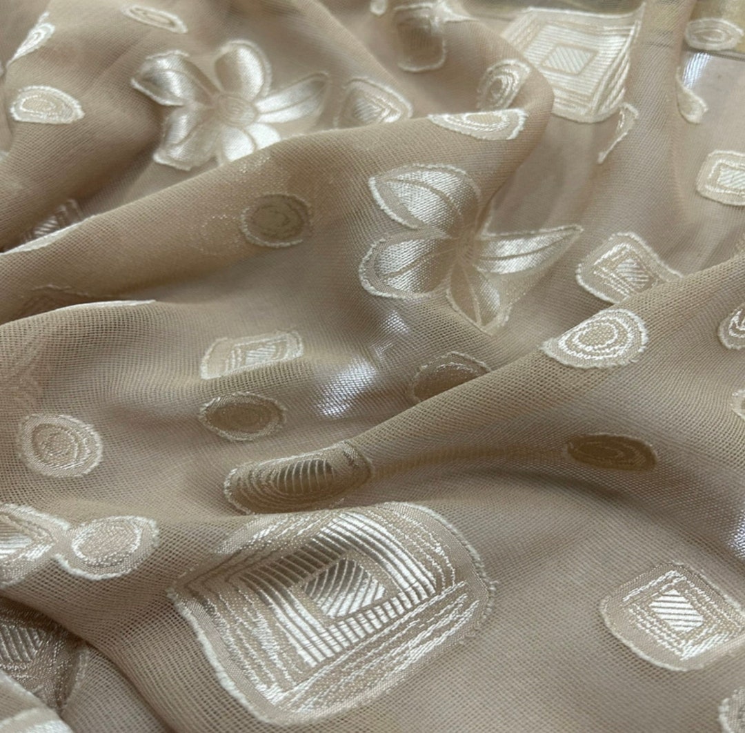 Jacquard Chiffon Fabric by the Yard Etsy