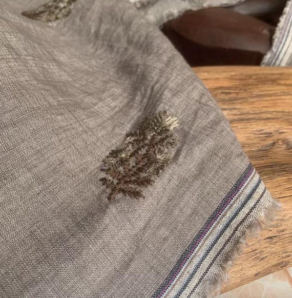 Embroidery linen fabric by the yard
