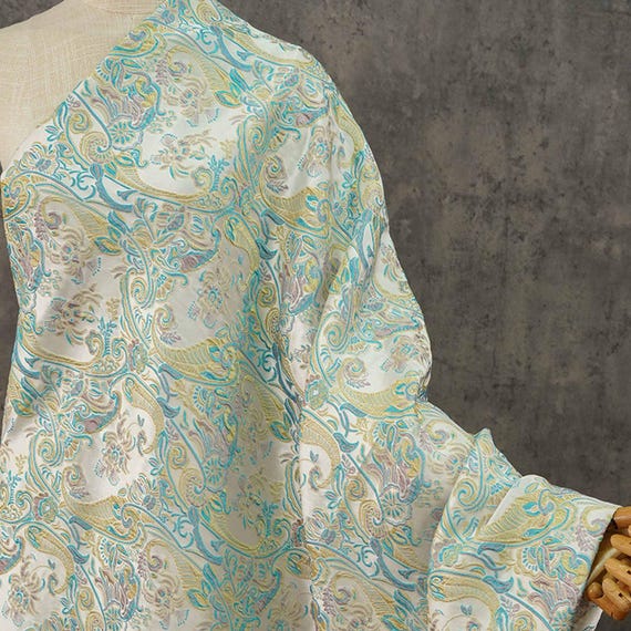 Jacquard brocade fabric by the yard