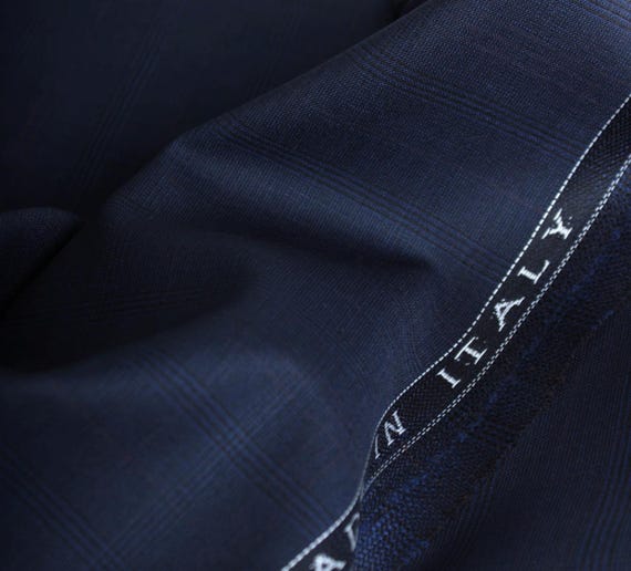 Italian Fabric Plaid Worsted Wool fabric by the yard