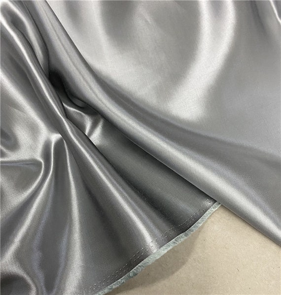 Gray Satin Fabric by the Yard Etsy