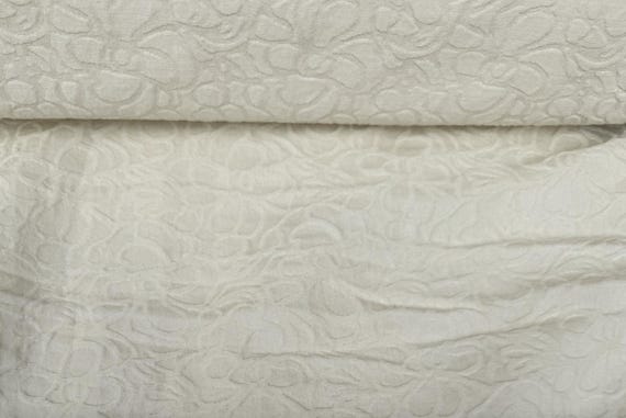 Jacquard wool linen fabric by the yard