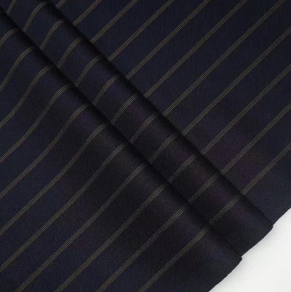Italian Fabric Striped Silk Wool Worsted fabric by the yard
