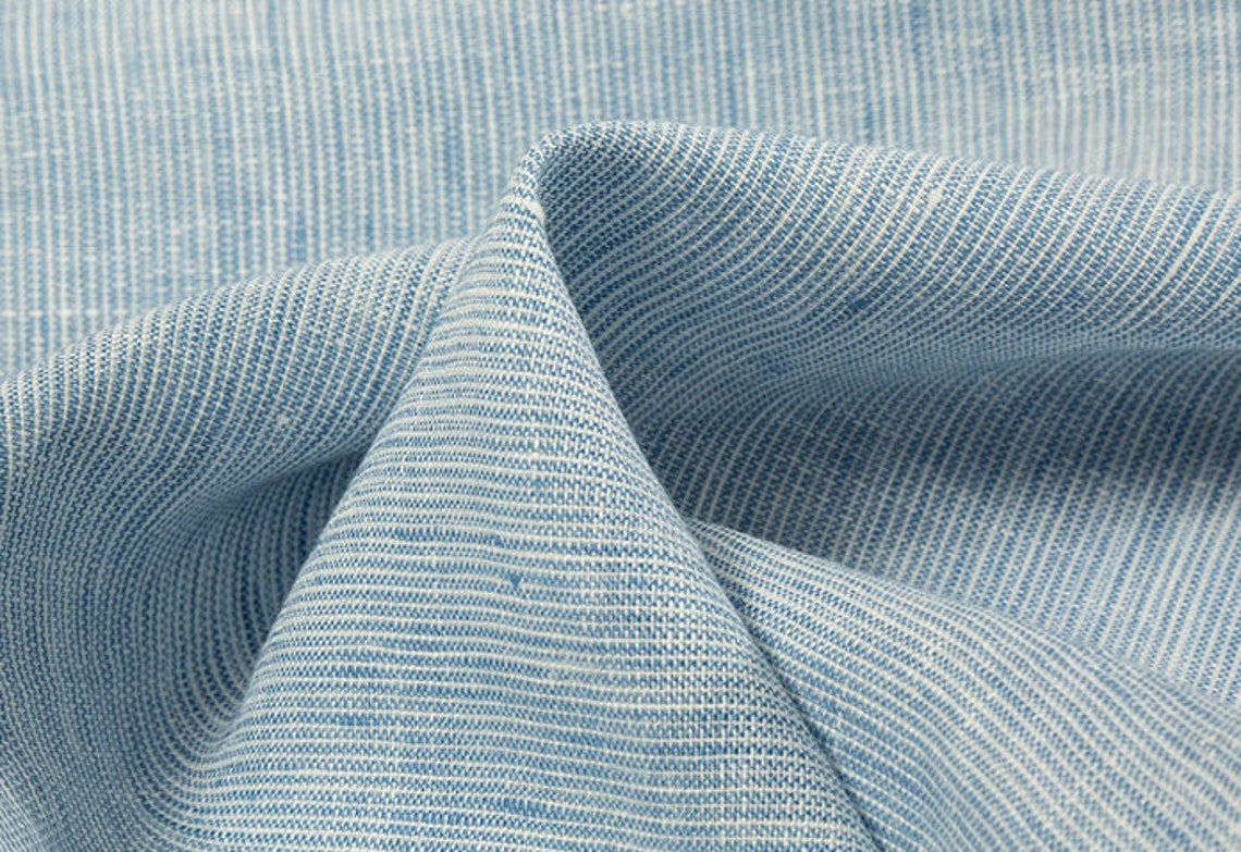 Striped Pinstriped Linen Fabric by the Yard Etsy