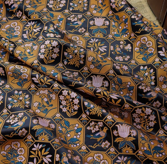 Jacquard brocade fabric by the yard