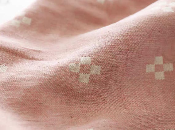 Extra Wide Jacquard Linen Fabric by the yard - 280cm Wide