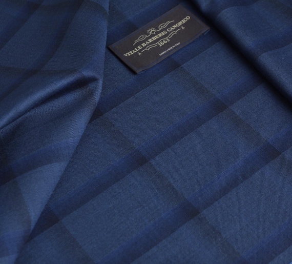 Italian Fabric Plaid Worsted Wool fabric by the yard for Suiting