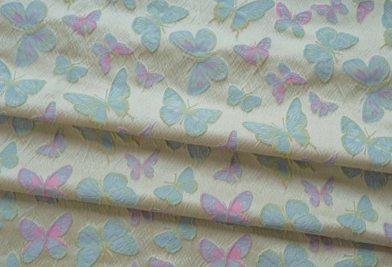 Jacquard floral brocade fabric by the yard
