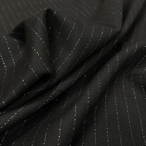 Striped worsted wool fabric by the yard