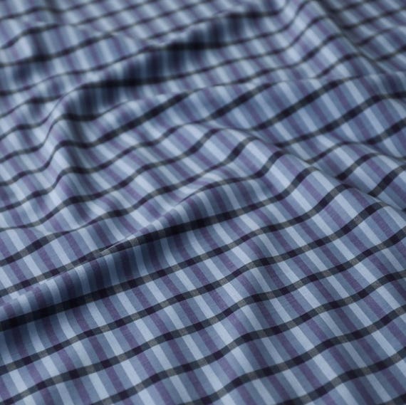 Plaid Worsted Wool fabric by the yard