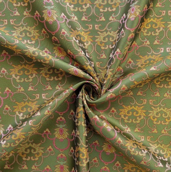 Jacquard brocade fabric by the yard