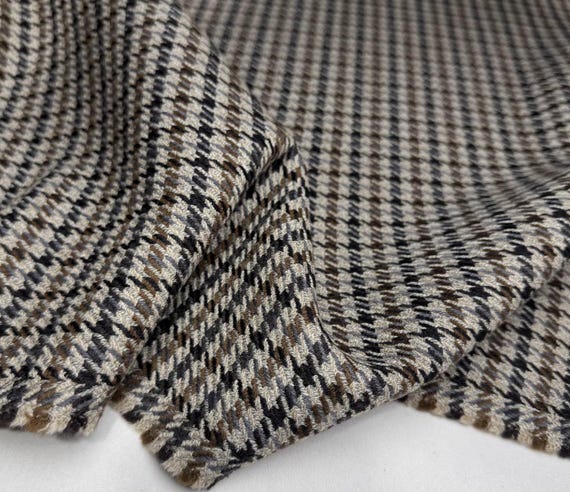 Houndstooth Wool fabric by the yard