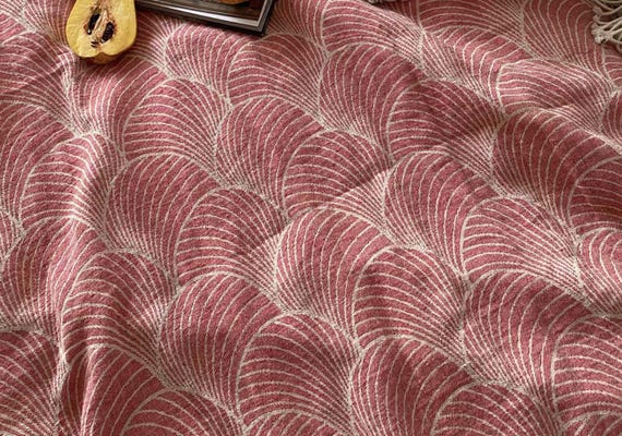 Extra Wide Jacquard Linen Fabric by the yard - 280cm Wide