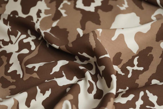 Camouflage linen fabric by the yard