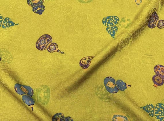 Jacquard Print Gambiered silk fabric by the yard
