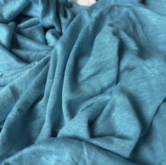 Knit linen jersey fabric by the yard