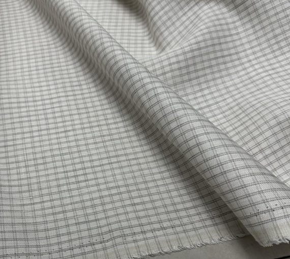 Plaid Linen fabric by the yard