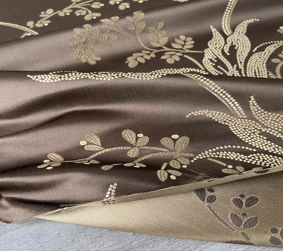 Floral Jacquard Silk Fabric by the yard