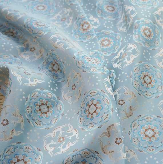 Jacquard brocade fabric by the yard
