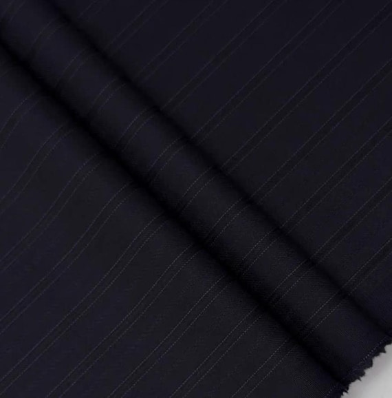 Striped Worsted Wool fabric by the yard SUITING Fabric