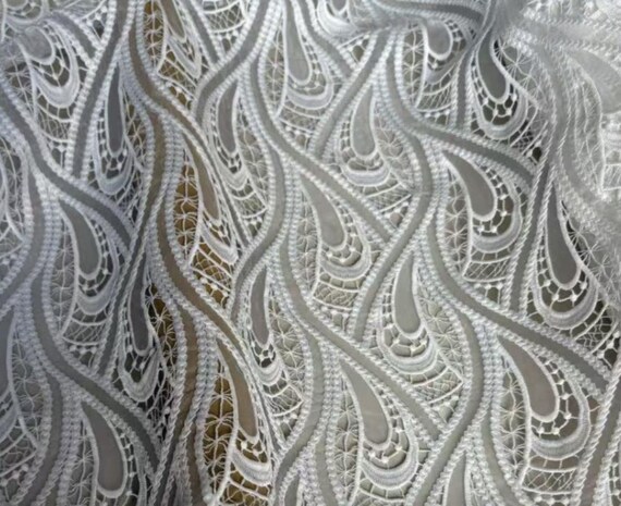 Embroidery lace fabric by the yard