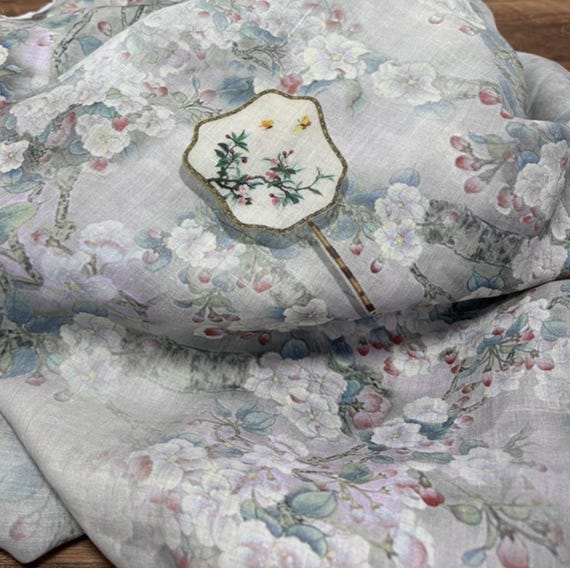 Print ramie fabric by the yard