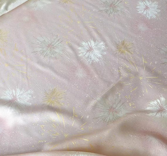 Firework floral silk fabric by the yard