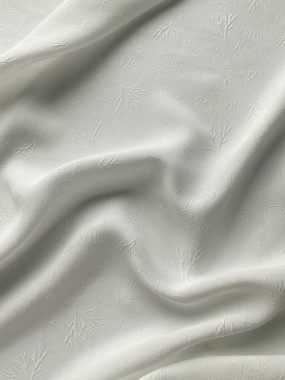 Jacquard embossed silk fabric by the yard
