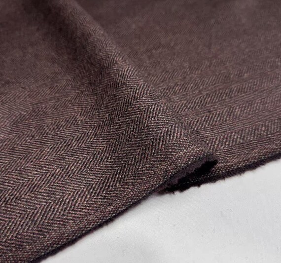 Herringbone wool fabric by the yard
