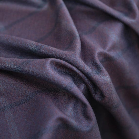 Plaid Crepe Worsted Wool fabric by the yard